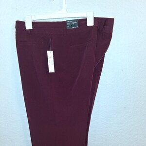 Larry Levine Maroon Womens Trousers Size 14 NWT